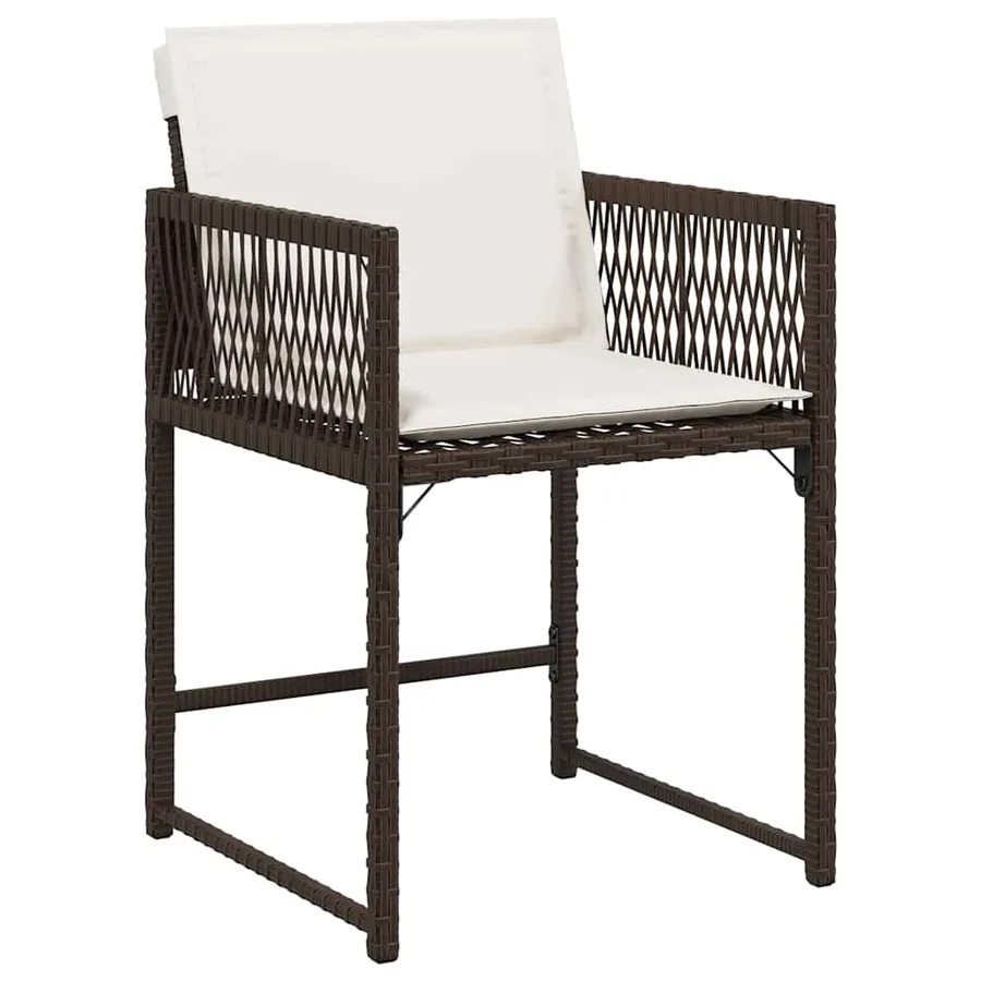 Ensemble de salle à manger pour jardin 5 pcs Marron polyrotin - 6