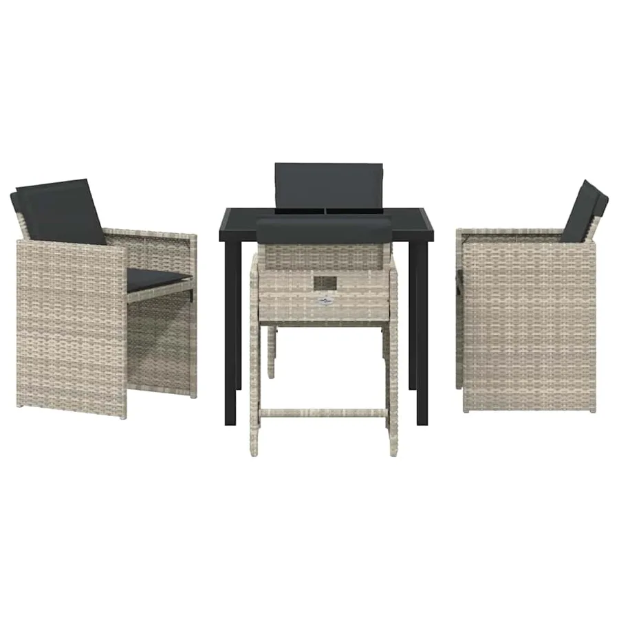Ensemble de salle à manger pour jardin 5 pcs Gris clair - 7