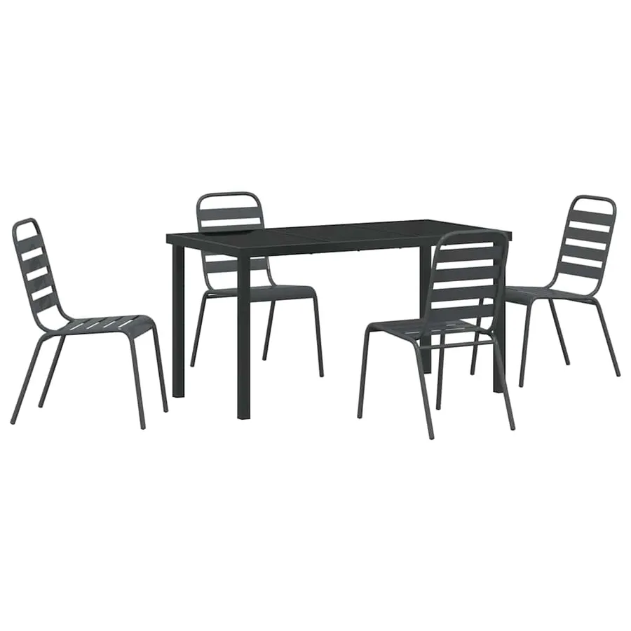 Ensemble de salle à manger pour jardin 5 pcs Anthracite - 2