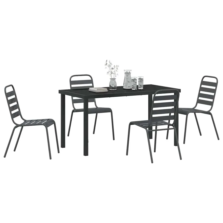 Ensemble de salle à manger pour jardin 5 pcs Anthracite - 3