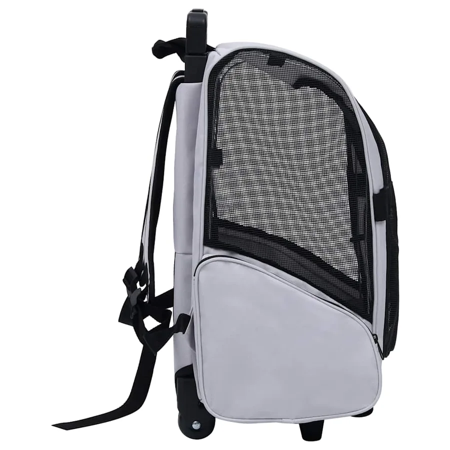 Chariot polyvalent pliable pour animaux de compagnie gris - 3