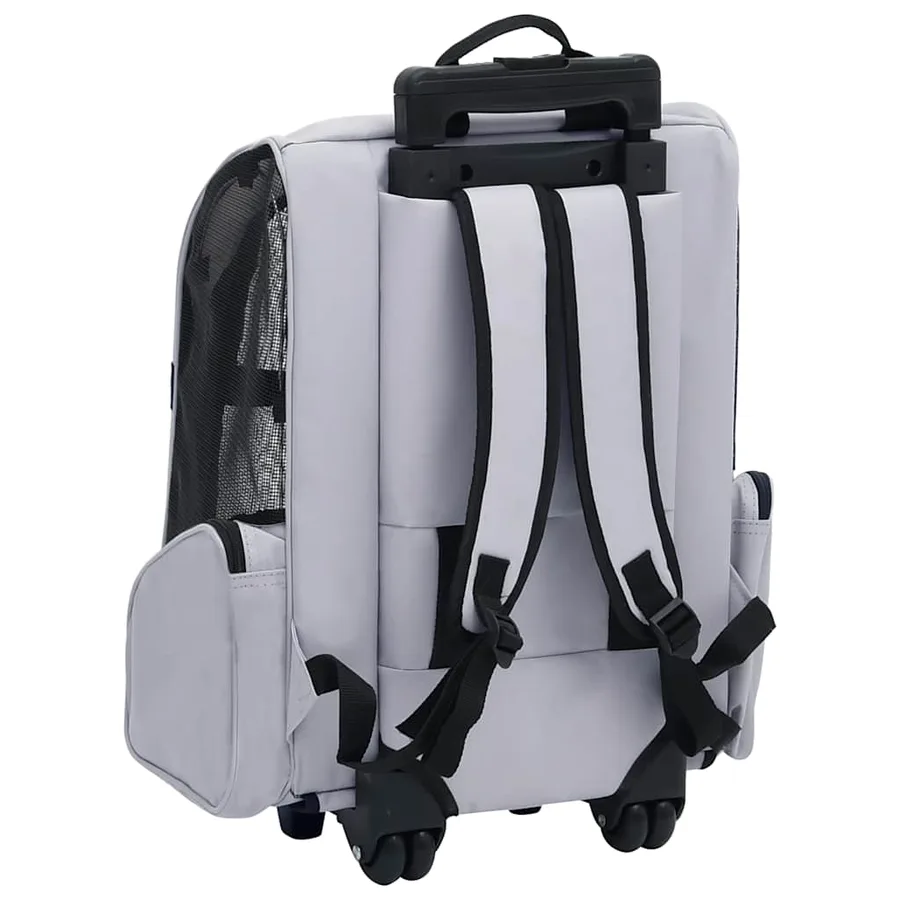 Chariot polyvalent pliable pour animaux de compagnie gris - 4