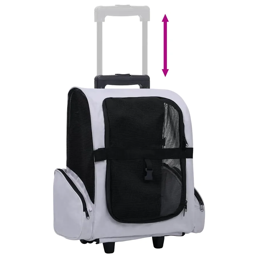 Chariot polyvalent pliable pour animaux de compagnie gris - 5