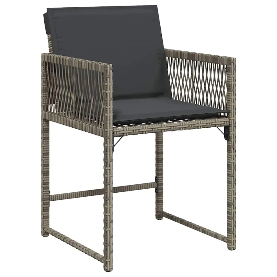 Ensemble de salle à manger pour jardin 5 pcs Gris polyrotin - 6