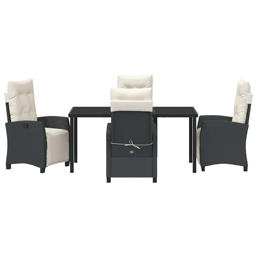 Ensemble de salle à manger pour jardin 5 pcs Noir polyrotin - 7