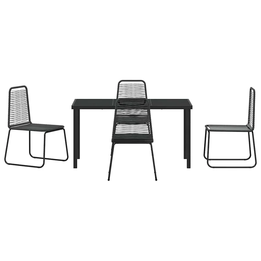 Ensemble de salle à manger pour jardin 5 pcs Noir - 7