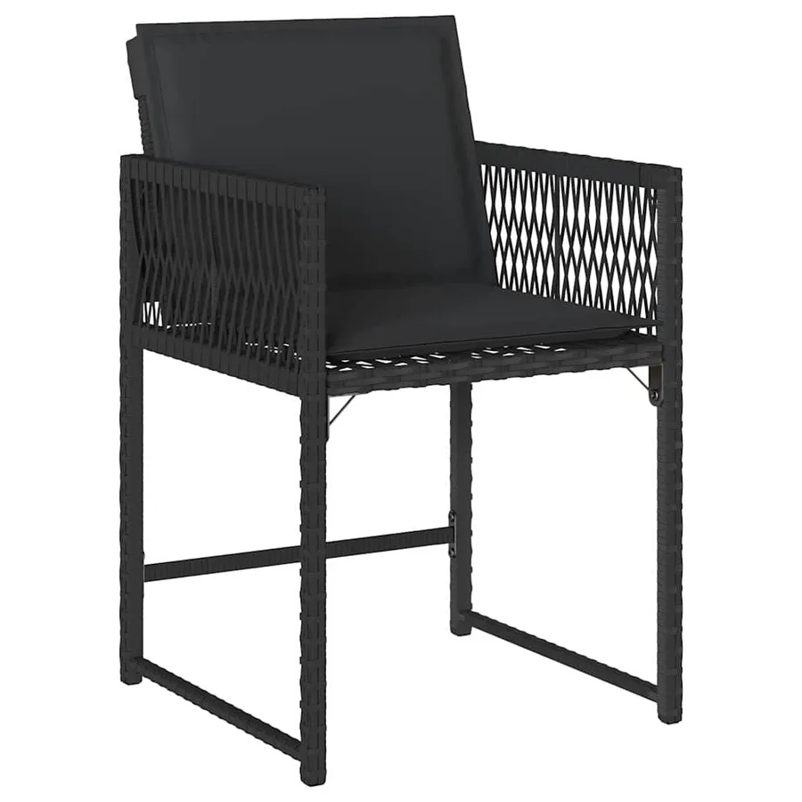 Ensemble de salle à manger pour jardin 5 pcs Noir polyrotin - 6