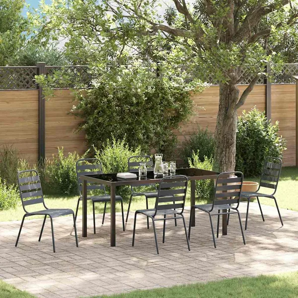 Ensemble de salle à manger pour jardin 7 pcs Anthracite