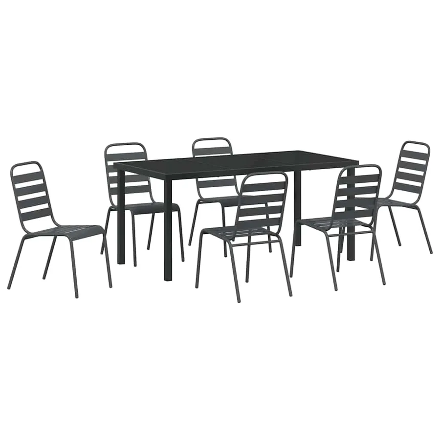 Ensemble de salle à manger pour jardin 7 pcs Anthracite - 2