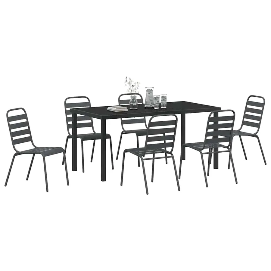 Ensemble de salle à manger pour jardin 7 pcs Anthracite - 3