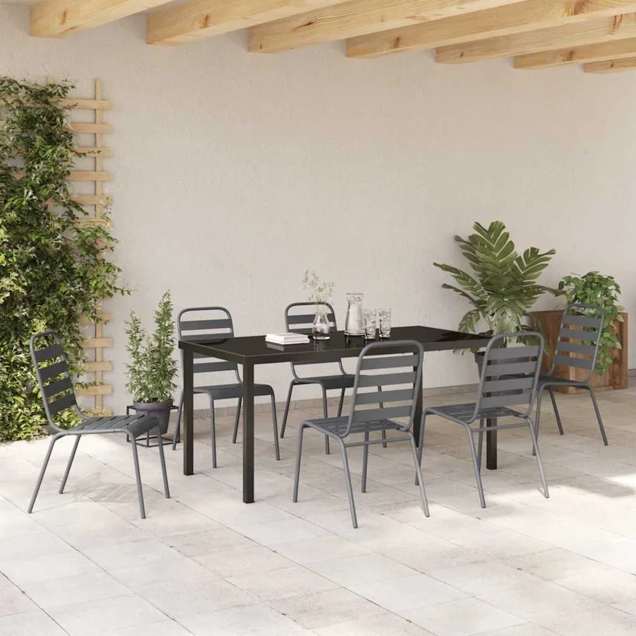 Ensemble de salle à manger pour jardin 7 pcs Anthracite - 4