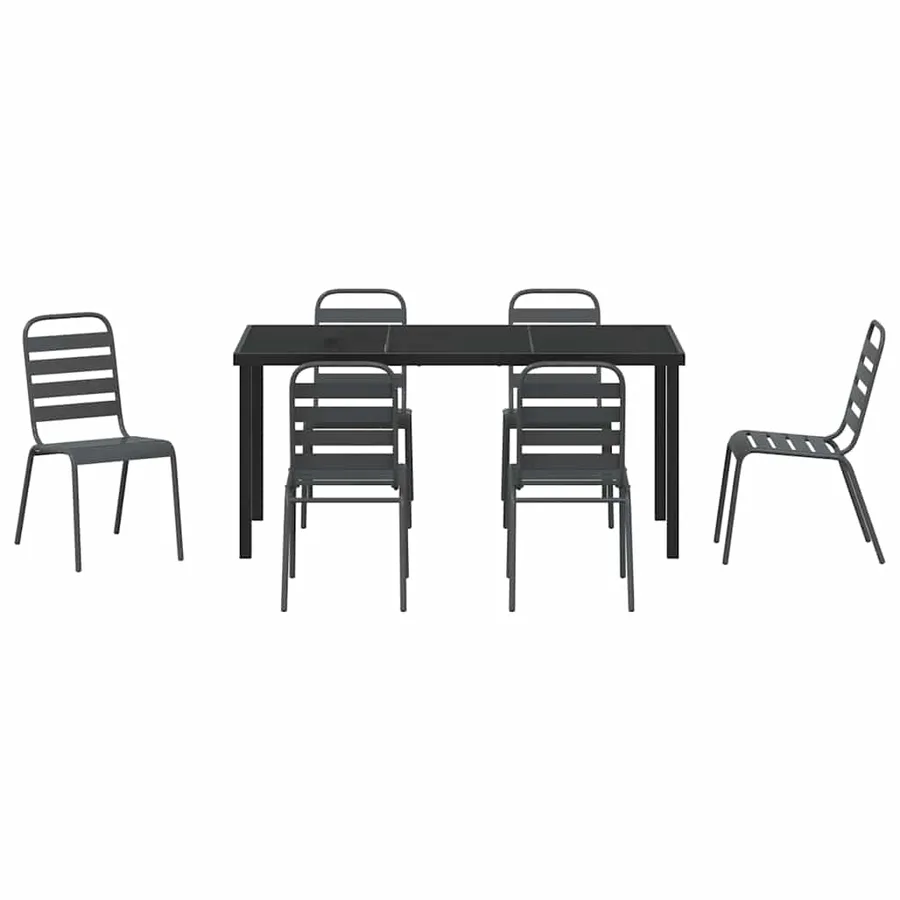 Ensemble de salle à manger pour jardin 7 pcs Anthracite - 7