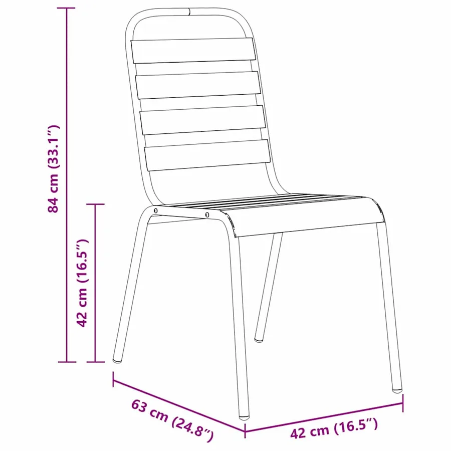 Ensemble de salle à manger pour jardin 7 pcs Anthracite - 8