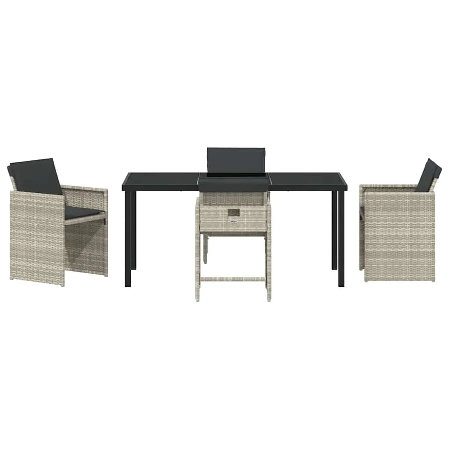 Ensemble de salle à manger pour jardin 5 pcs Gris clair - 7