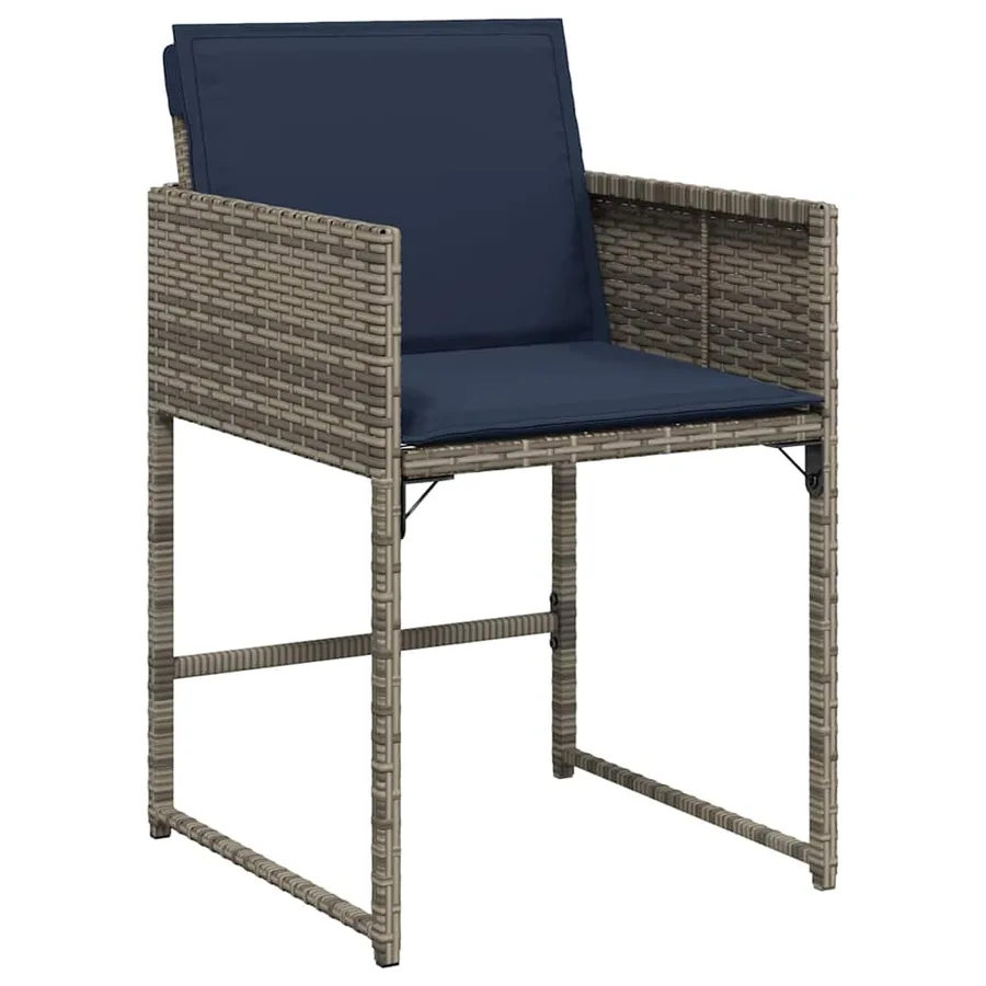 Ensemble de salle à manger pour jardin 5 pcs Gris polyrotin - 6