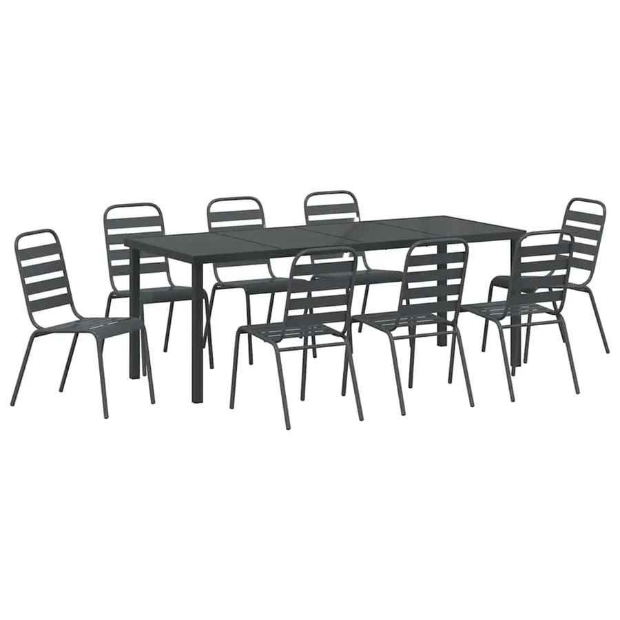 Ensemble de salle à manger pour jardin 9 pcs Anthracite - 2