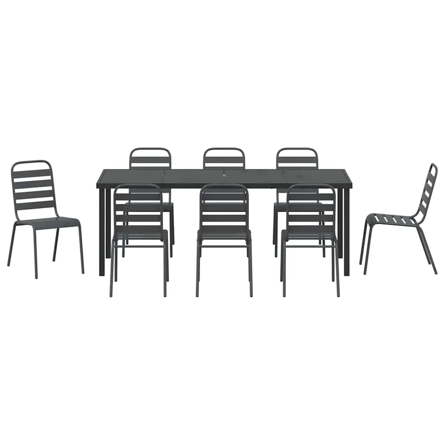 Ensemble de salle à manger pour jardin 9 pcs Anthracite - 7