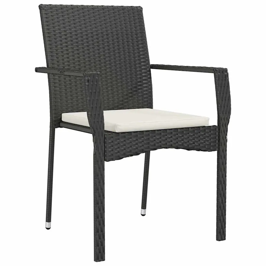 Ensemble de salle à manger pour jardin 7 pcs Noir polyrotin - 6