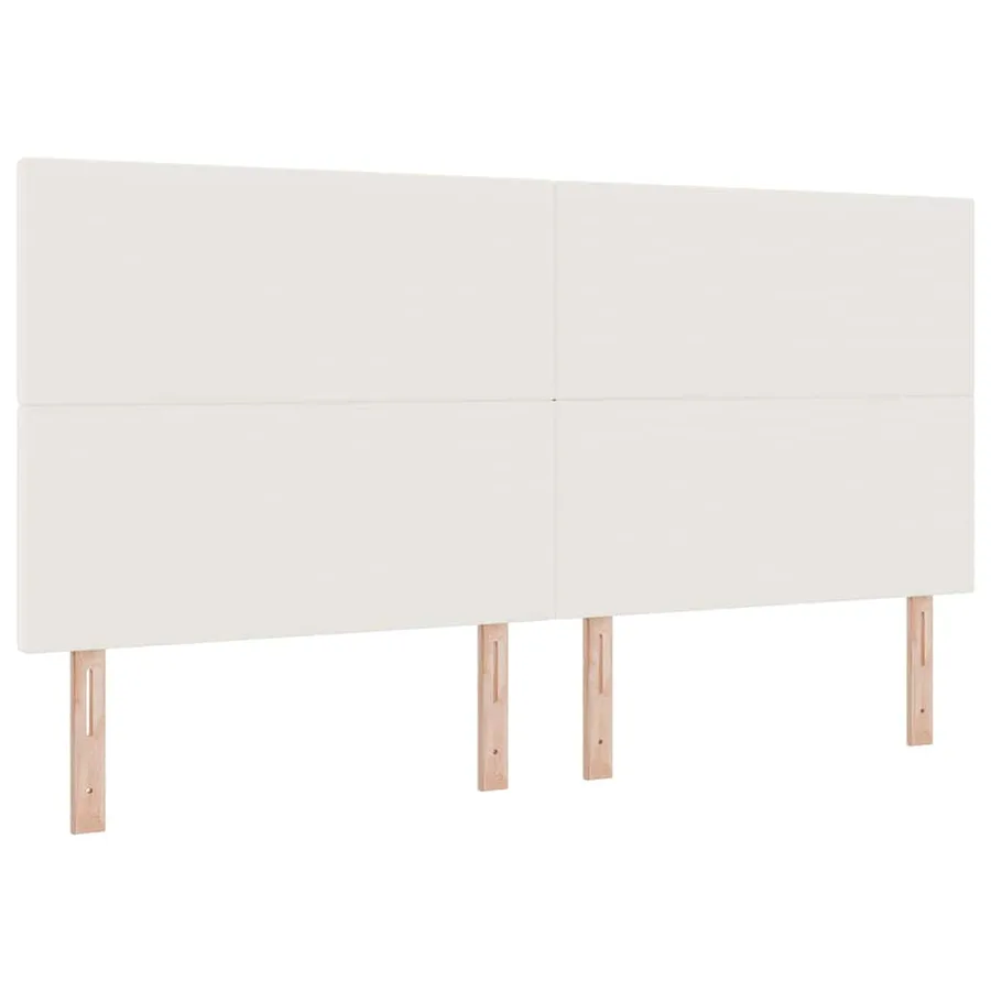 Lit à ressorts avec tête de lit Crème et Blanc 200 x 200 cm - 6