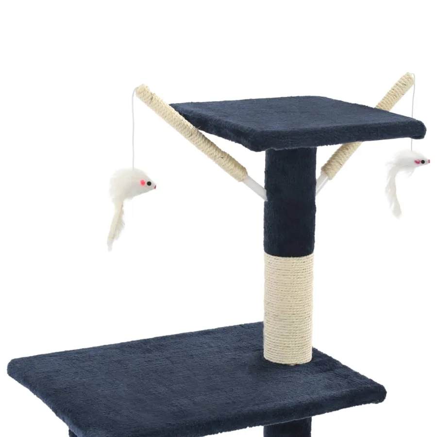 Arbre à chat avec griffoirs en sisal 138 cm Bleu foncé - 6