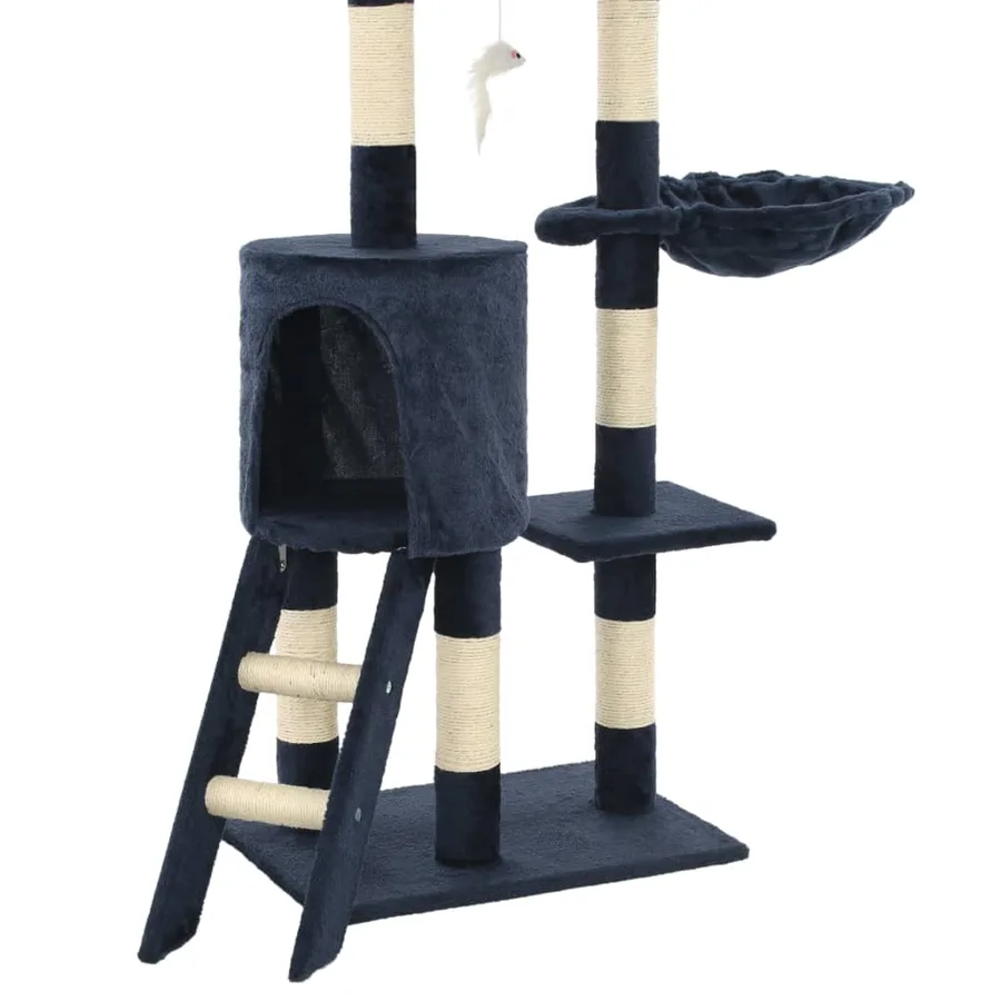 Arbre à chat avec griffoirs en sisal 138 cm Bleu foncé - 8