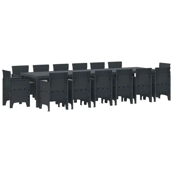 Ensemble de salle à manger pour jardin 15 pcs Anthracite