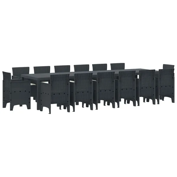 Ensemble de salle à manger pour jardin 15 pcs Anthracite