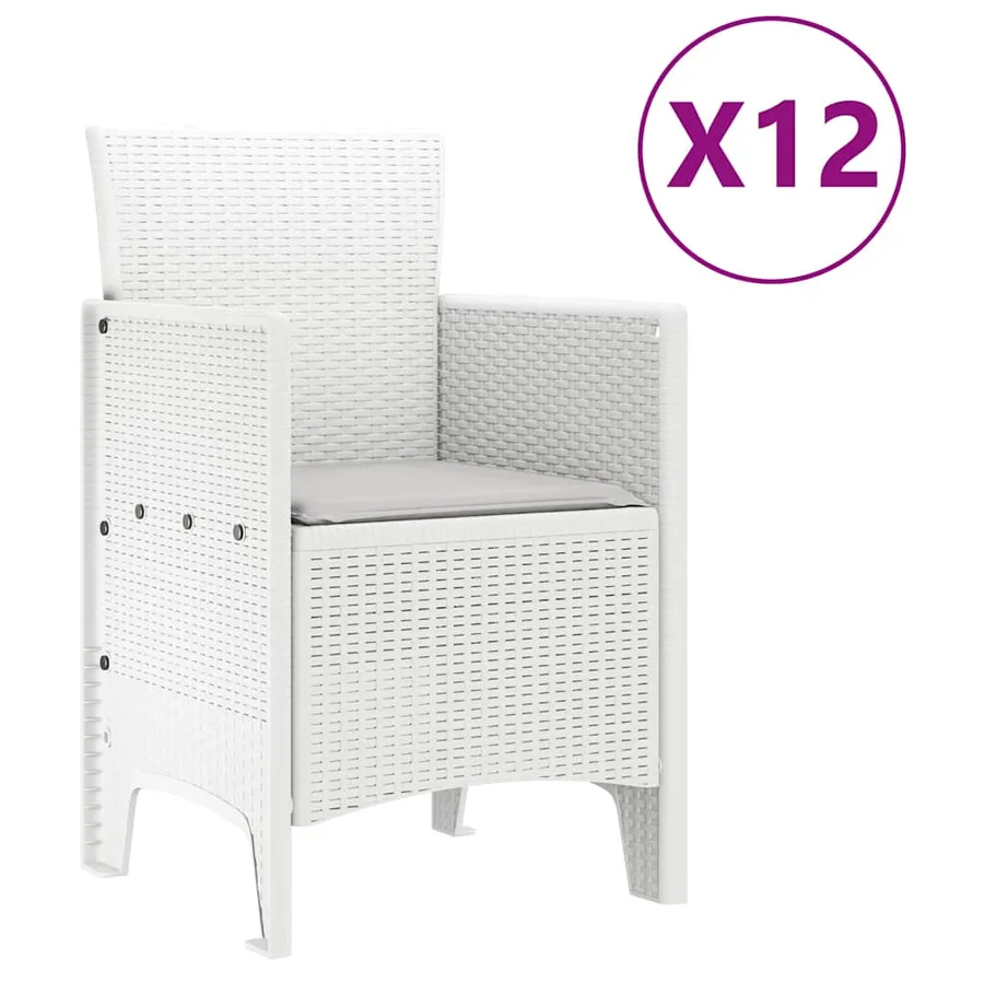 Ensemble de salle à manger pour jardin 13 pcs Blanc Rattan Polt - 5