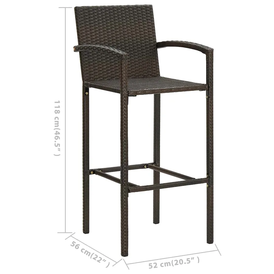 Ensemble de bar de jardin 5 pcs Marron - 12