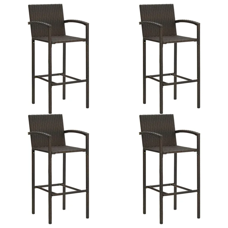 Ensemble de bar de jardin 5 pcs Marron - 8