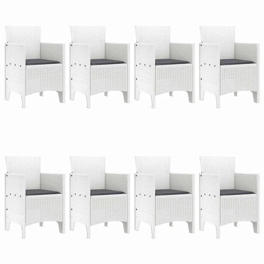 Ensemble de salle à manger pour jardin 9 pcs Blanc - 4