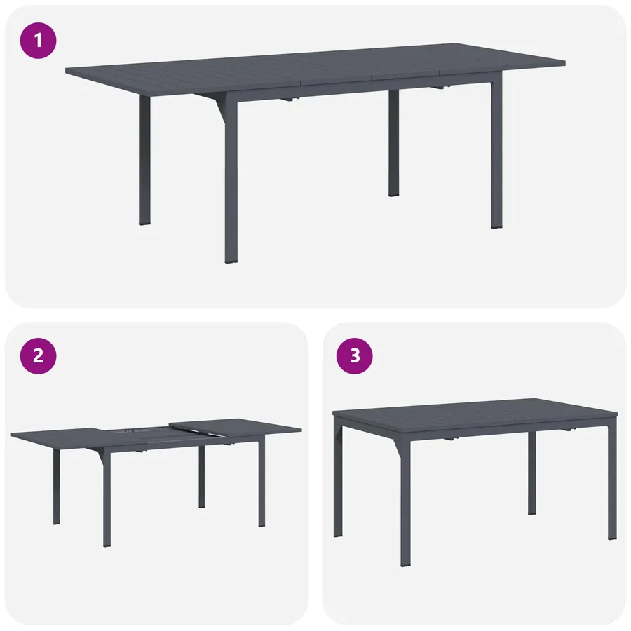 Ensemble de salle à manger pour jardin 11 pcs Anthracite - 10