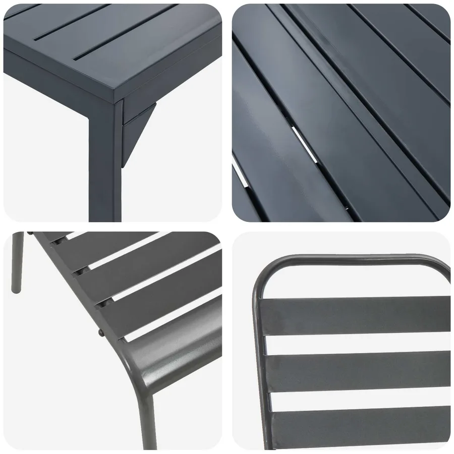 Ensemble de salle à manger pour jardin 11 pcs Anthracite - 9