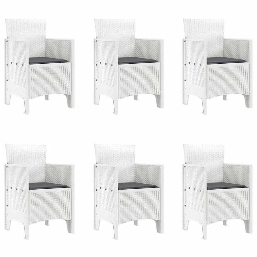 Ensemble de salle à manger pour jardin 7 pcs Blanc - 5
