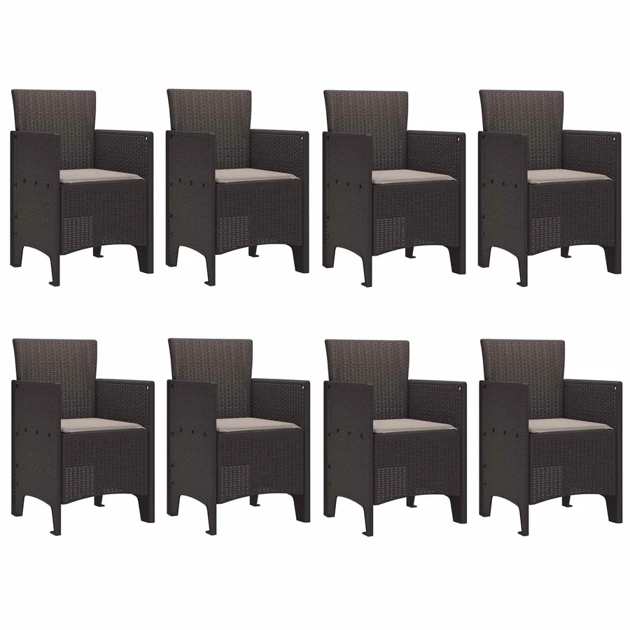 Ensemble de salle à manger pour jardin 9 pcs Marron - 5