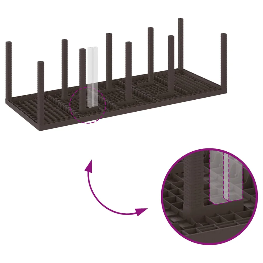 Ensemble de salle à manger pour jardin 9 pcs Marron - 9