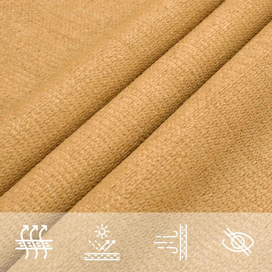 Voile d'ombrage 160 g/m² triangulaire sable 4x5x6,8 m PEHD - 8