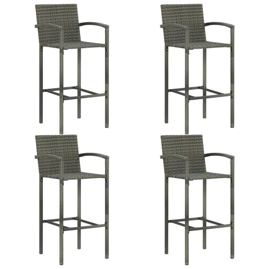 Ensemble de bar de jardin 5 pcs Gris - 8