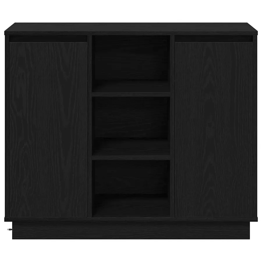 Buffet LED Chêne noir 90 x 32 x 75 cm Bois d'ingénierie - 9