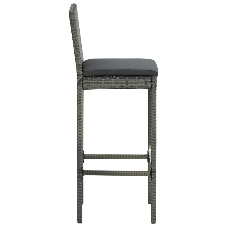 Ensemble de bar de jardin avec coussins 3 pcs Gris - 13