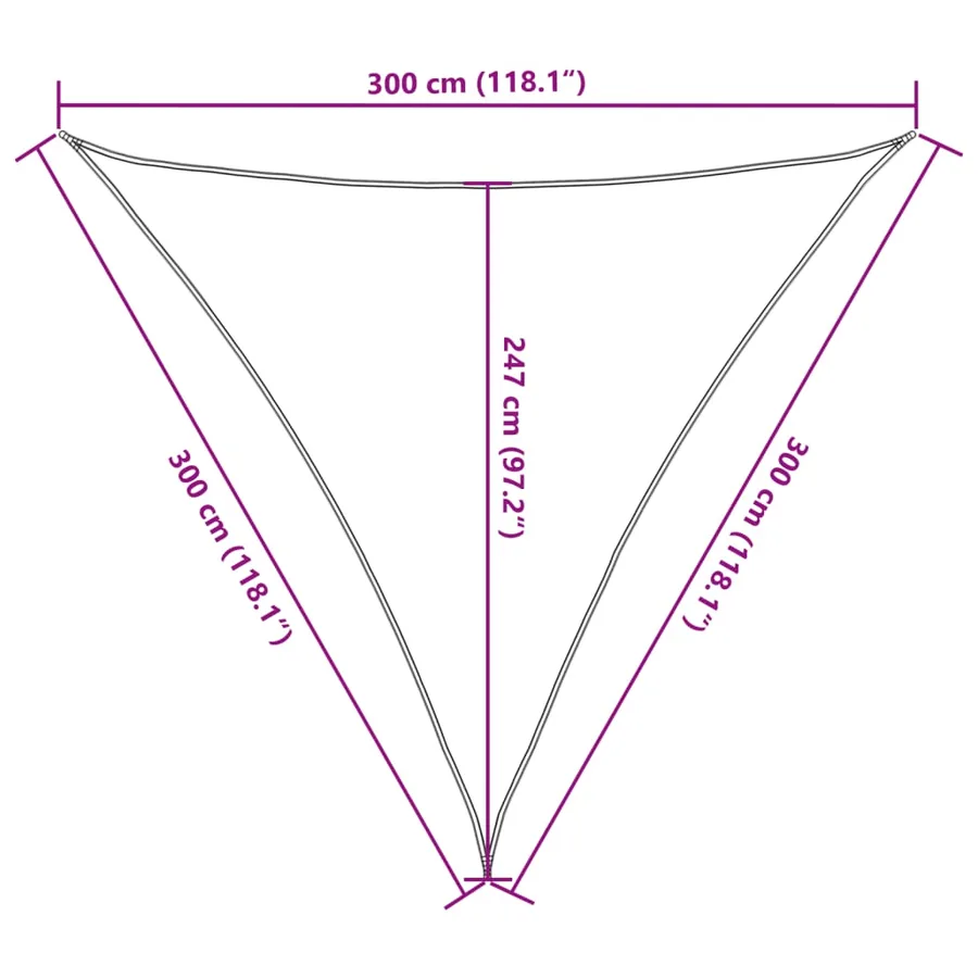Voile d'ombrage 160 g/m² triangulaire gris clair 3x3x3 m PEHD - 10