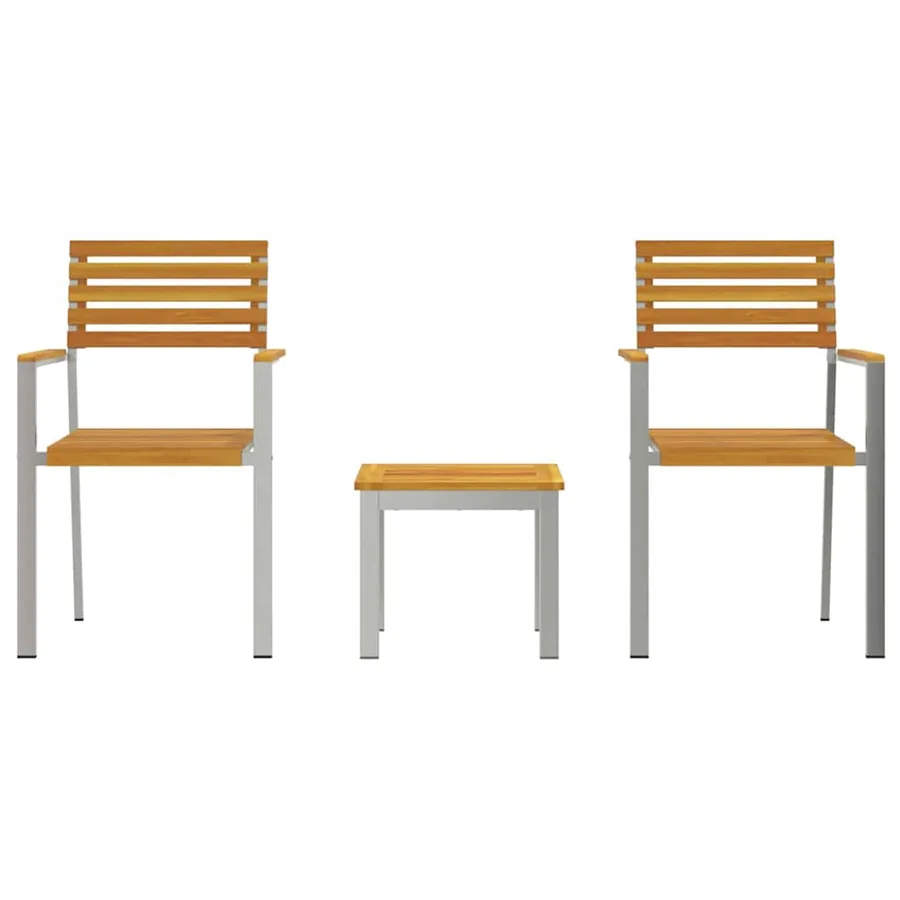 Ensemble de salle à manger pour jardin 3 pcs Marron - 7