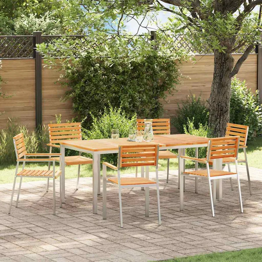 Ensemble de salle à manger pour jardin 7 pcs