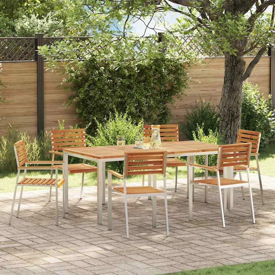 Ensemble de salle à manger pour jardin 7 pcs
