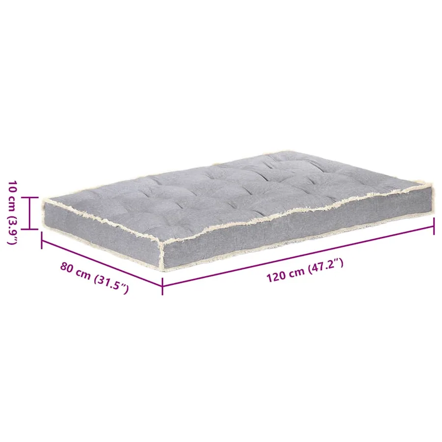 Coussin de canapé palette Anthracite 120x80x10 cm - 8
