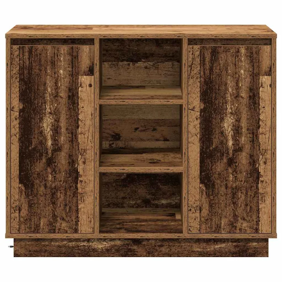 Buffet LED Bois ancien 90 x 32 x 75 cm Bois d'ingénierie - 9