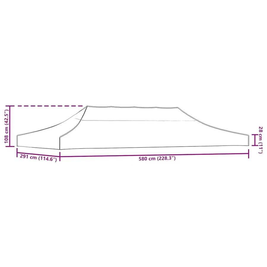 Toit de tente de réception 6x3 m Taupe 270 g/m² - 6