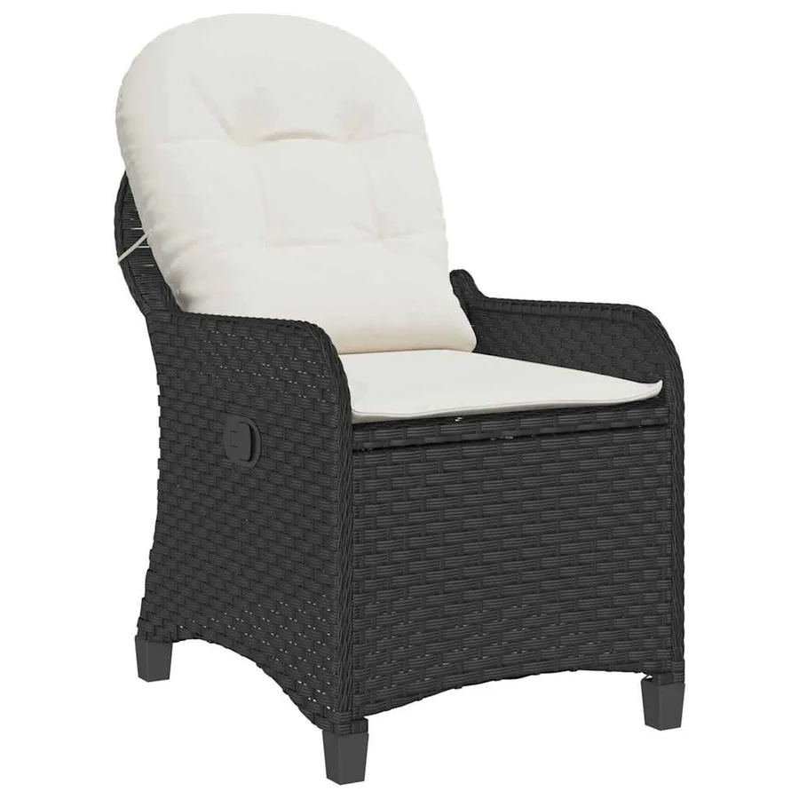 Fauteuil inclinable avec coussin Noir 56 x 66 x 95 cm polyrotin - 4