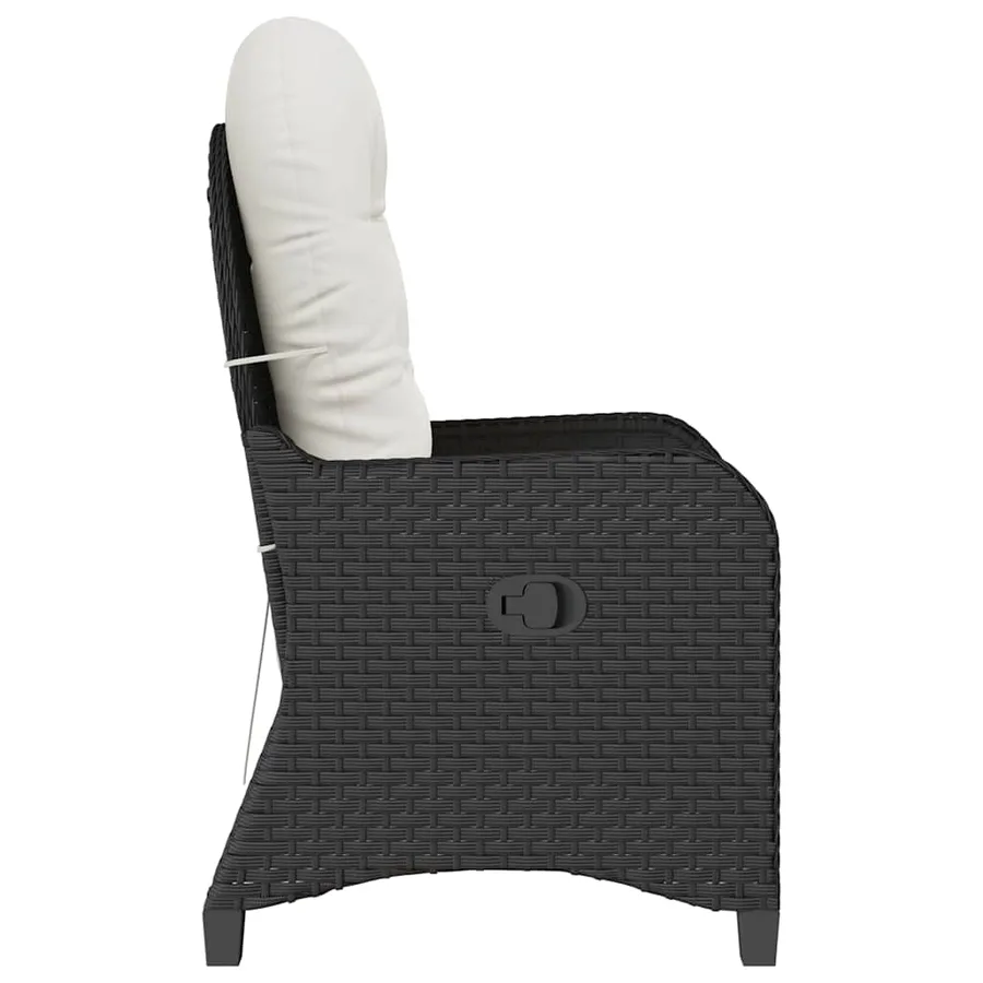 Fauteuil inclinable avec coussin Noir 56 x 66 x 95 cm polyrotin - 6