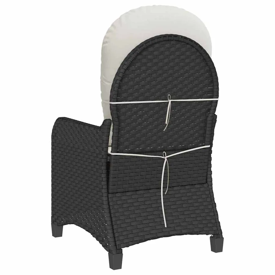 Fauteuil inclinable avec coussin Noir 56 x 66 x 95 cm polyrotin - 7